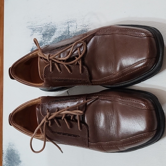 Clarks Unstructured Mens Casual Dress Shoes Brown Lace-up Size 10 EUC - Picture 11 of 11